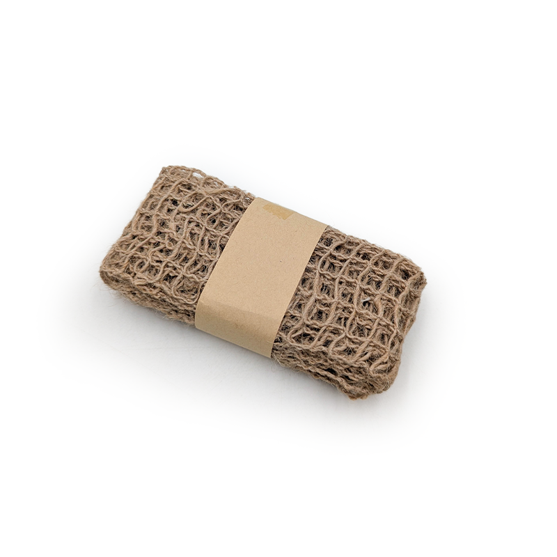 Wstążka florystyczna Jutowa - Naturalna - Naturalna Kratka – Rolka 4cm × 2m