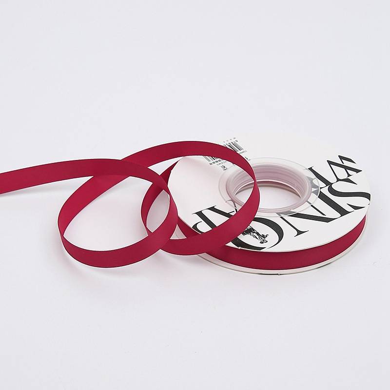 Wstążka florystyczna Satynowa - Czerwone wino - Rolka 1cmx18m