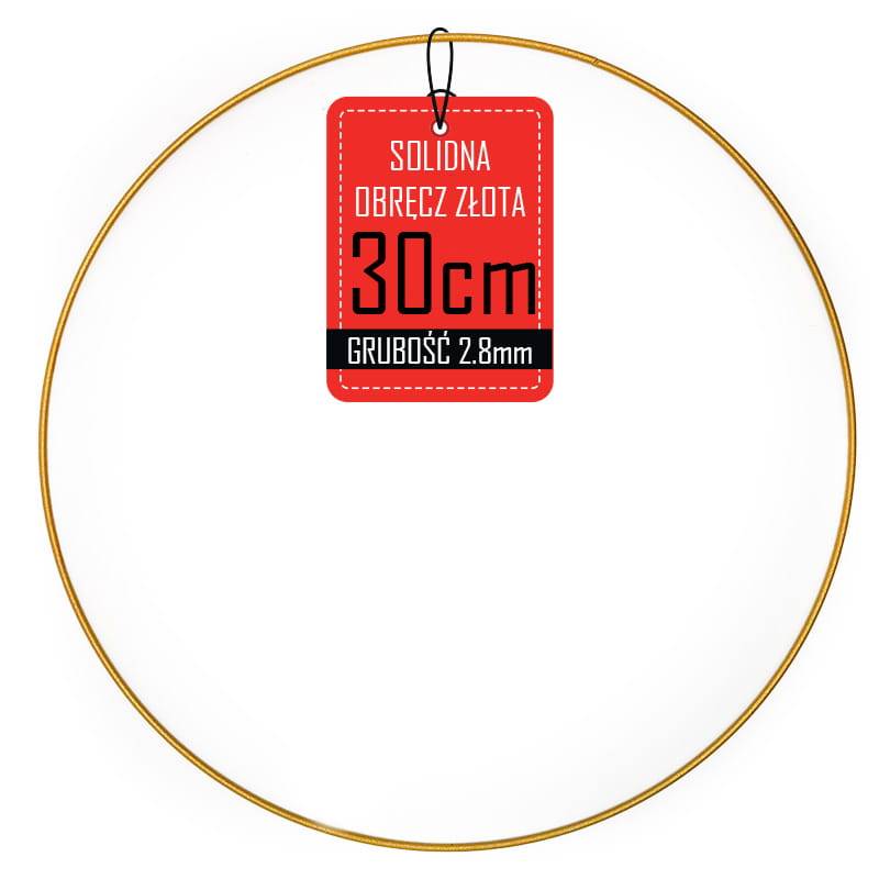 Obręcz metalowa wianek - złota - 30cm