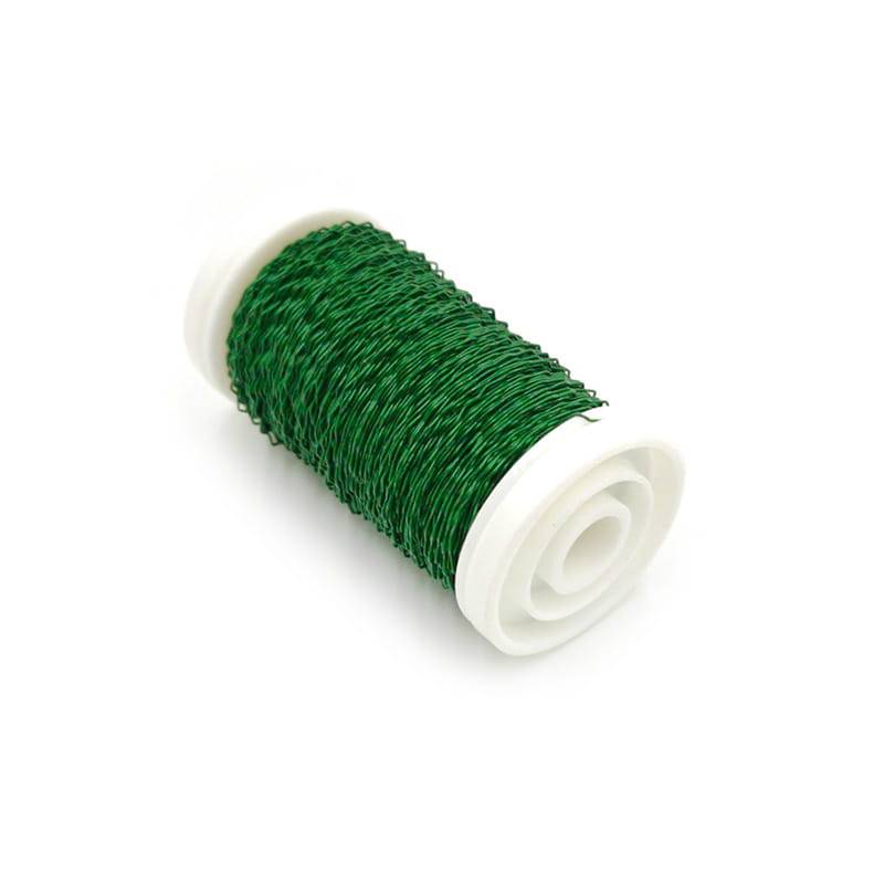 Drut Florystyczny Wyrobowy - karbowany - Zielony mat - 70m