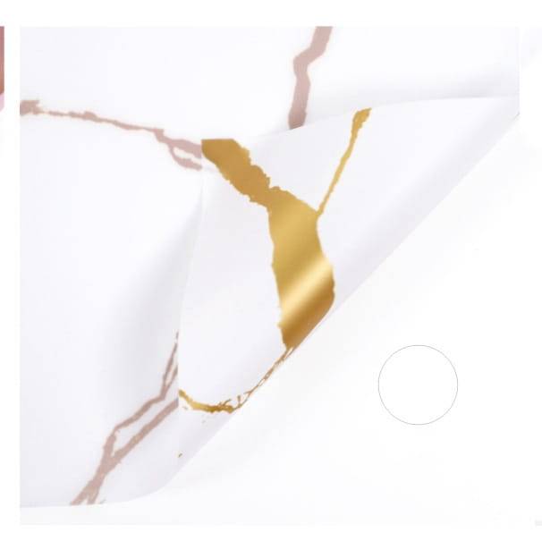 Folia florystyczna - "Marble" Biała - Arkusze 58x58 cm - 20szt