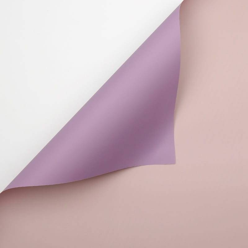 Folia florystyczna - Pudrowy Róż + Liliowy - Arkusze 58x58 cm - 20szt