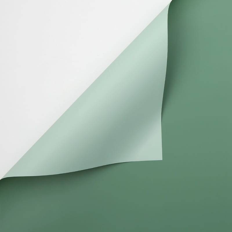 Folia florystyczna - Pastelowa zieleń + Szałwiowa zieleń - Arkusze 58x58 cm - 20szt