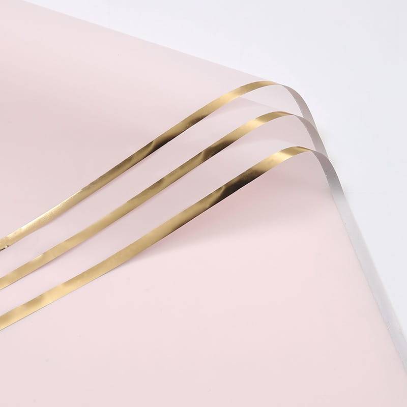 Folia florystyczna - "Stripe" Jasny różowy - Arkusze 58x58 cm - 20szt