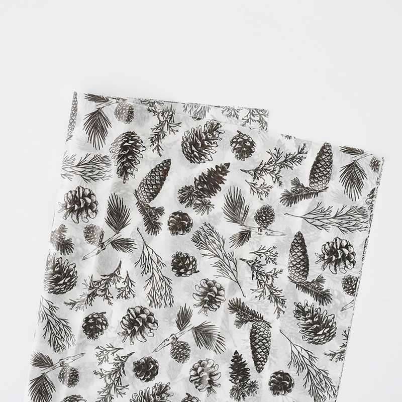 Papier florystyczny "Natural elements" - Szyszki - Arkusze 50x70 cm - 10szt