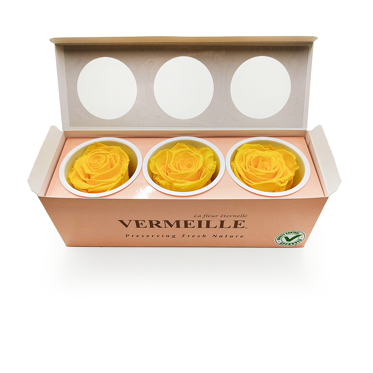 Róża Stabilizowana - Kanarkowy Żółty - Canary Yellow - XL - 3szt