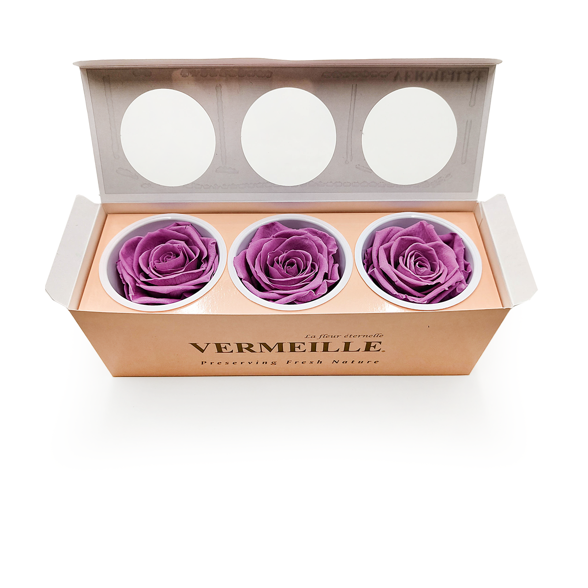 Róża Stabilizowana - Liliowa -  Lilac - XL - 3szt