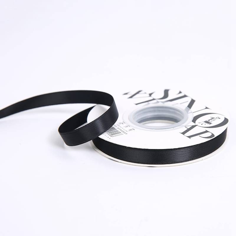 Wstążka florystyczna Satynowa - Czarna - Rolka 1cmx18m