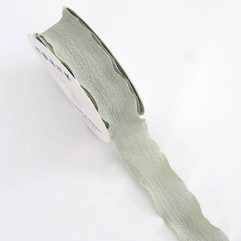 Wstążka florystyczna - Pastelowy zielony - Rolka 2,5cmx9m