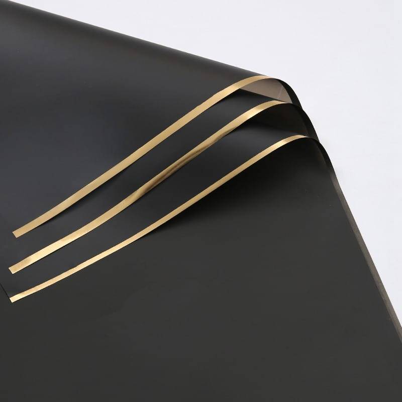 Folia florystyczna - "Stripe" Czarny - Arkusze 58x58 cm - 20szt