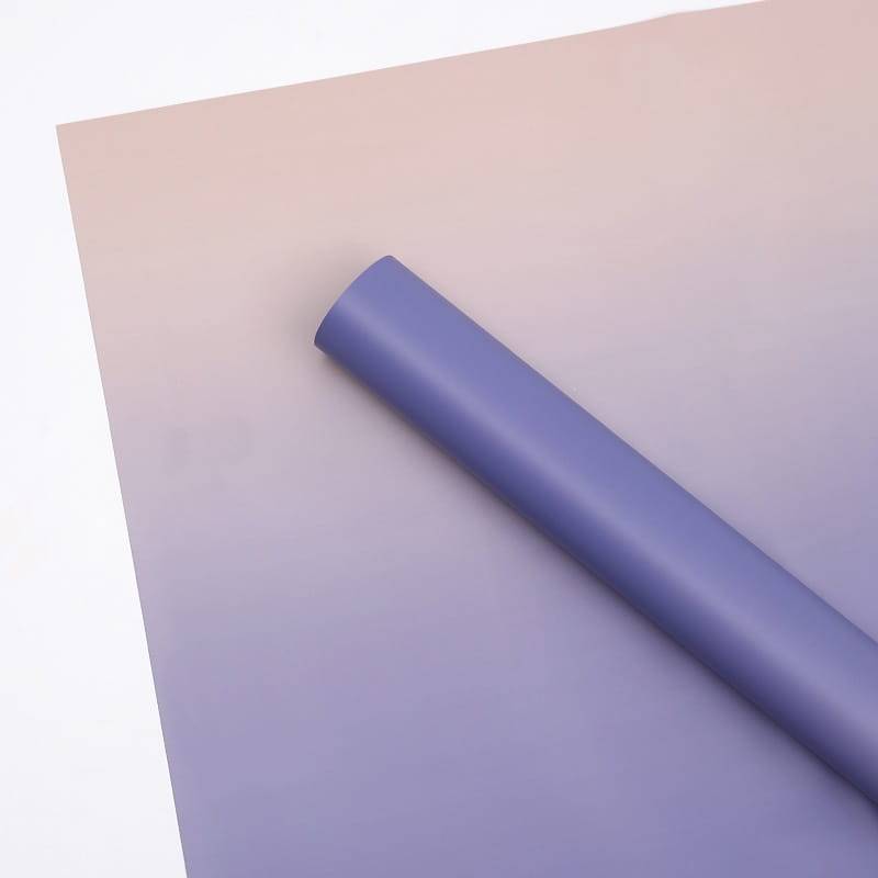 Folia florystyczna - "Gradient" Kremowy + fiolet - Arkusze 50x58 cm - 20szt