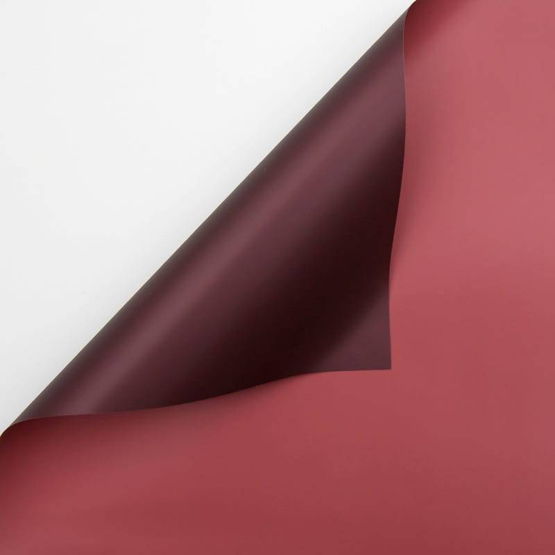 Folia florystyczna - Czerwone wino + Czerwony - Arkusze 58x58 cm - 20szt