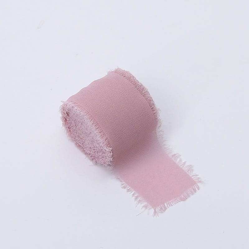 Wstążka florystyczna - Szyfon - Chłodny Róż - Rolka 4cmx4,5m