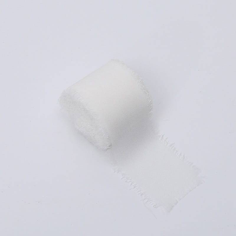 Wstążka florystyczna – Szyfon – Pure White – Rolka 4cm x 4,5m
