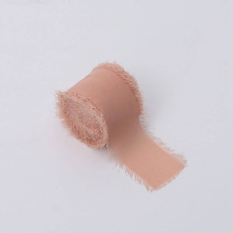 Wstążka florystyczna – Szyfon – Brzoskwiniowy Nude – Rolka 4cm x 4,5m