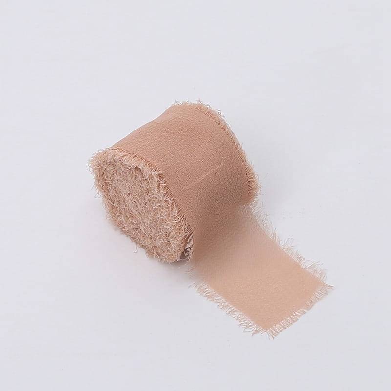 Wstążka florystyczna – Szyfon – Karmelowy Nude – Rolka 4cm x 4,5m